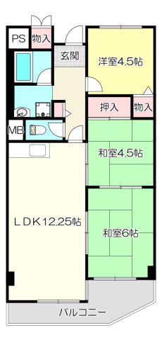 スヴァーネ東山本(3LDK/1階)の間取り写真