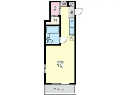 ライブトピア子安(ワンルーム/1階)の間取り写真