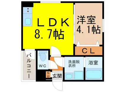 MOVE生駒ウエスト(1LDK/2階)の間取り写真