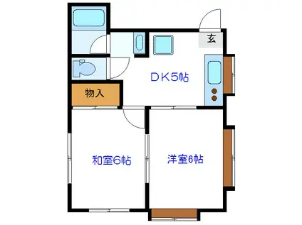 TIハウス(2DK/3階)の間取り写真