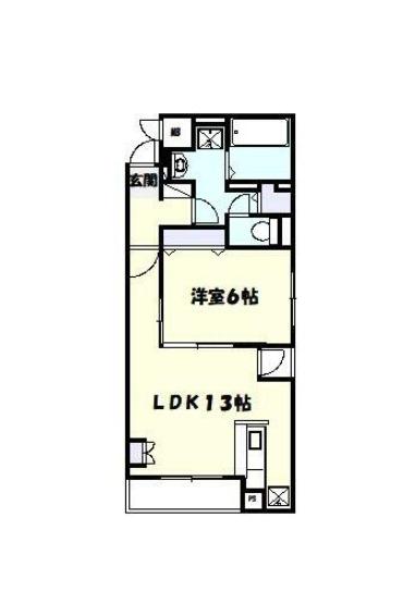 ブリッサ港南(1LDK/3階)の間取り写真