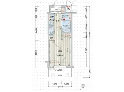 プレサンス新栄リミックス(ワンルーム/4階)の間取り写真