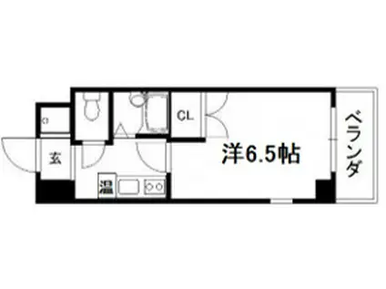 ユニバーシティ丸光II(1K/6階)の間取り写真