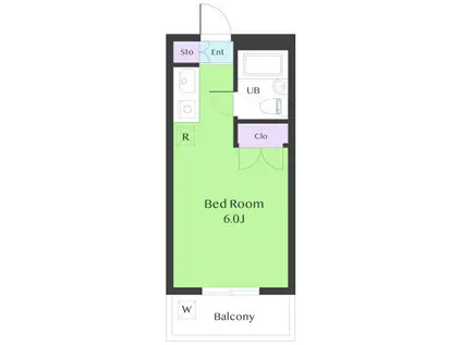 旗の台レヂデンス(ワンルーム/2階)の間取り写真