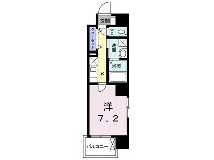 広島電鉄本線 天満町駅 徒歩3分 10階建 築7年(1K/5階)の間取り写真