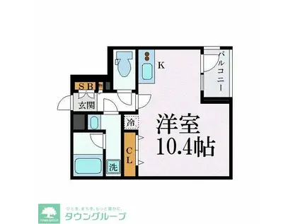 RELUXIA東武練馬(ワンルーム/3階)の間取り写真