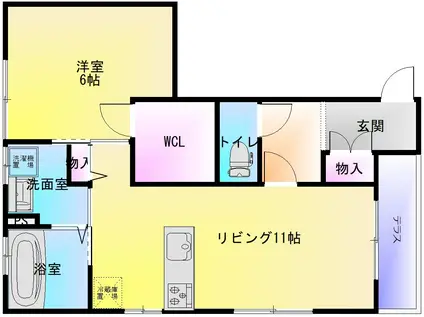 シャーメゾンソレイユ(1LDK/1階)の間取り写真