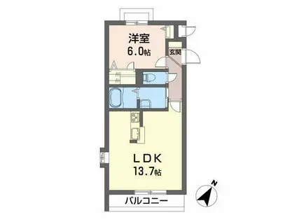 MAISONMAST腰浜町(1LDK/3階)の間取り写真