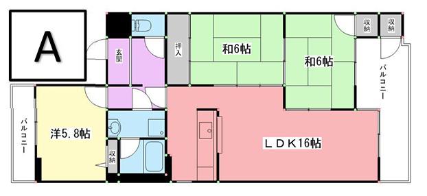 MISTRAL城西II(3LDK/3階)の間取り写真