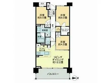 パークホームズ品川ザレジデンス(3SLDK/2階)の間取り写真