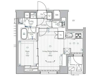 PREMIUM CUBE 西荻窪♯MO(1LDK/5階)の間取り写真