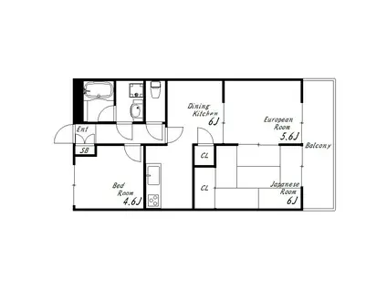 マルヨシハイツ(3DK/2階)の間取り写真