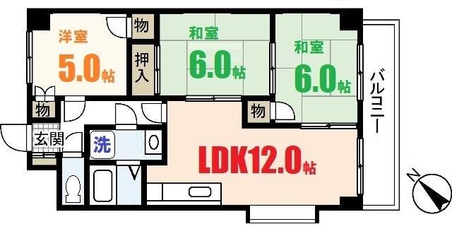ビラバロンII(3LDK/2階)の間取り写真