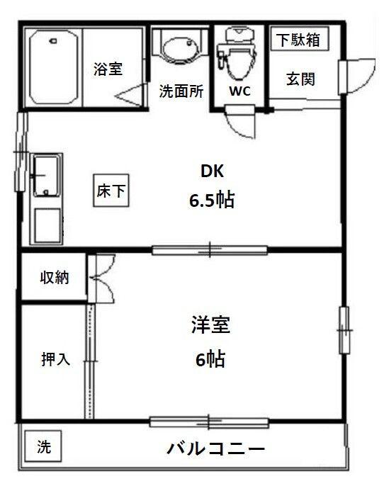 レキシントンハイム(1DK/1階)の間取り写真