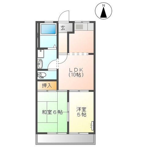 セントラルパークA・B(2LDK/1階)の間取り写真