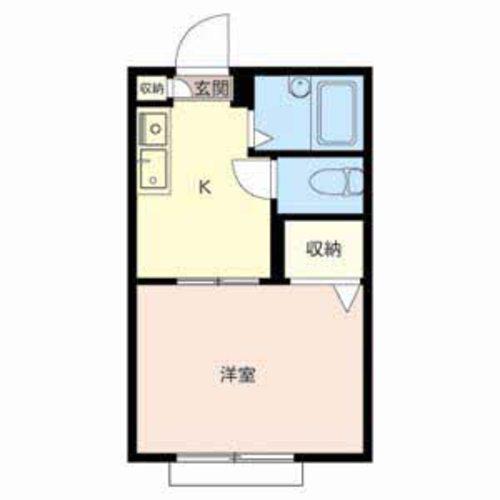 カンパーニュ森本2(1K/2階)の間取り写真