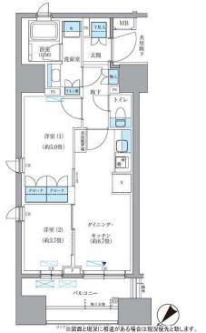 パークアクシス東日本橋(2DK/11階)の間取り写真