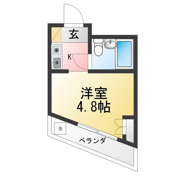 グリーンハイム大倉山II(1K/3階)の間取り写真