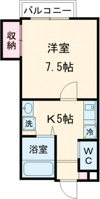 プチメゾン小野 C(1K/1階)の間取り写真