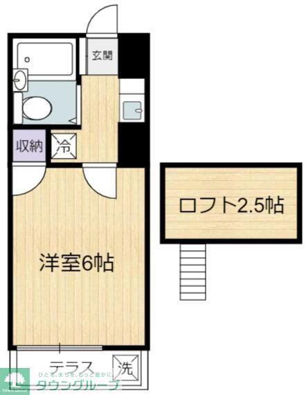 第17安藤ハイツ(1K/2階)の間取り写真