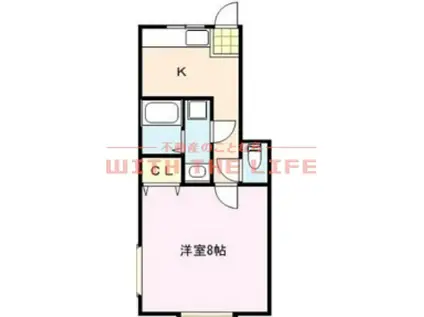 TKアパートメント(1K/2階)の間取り写真