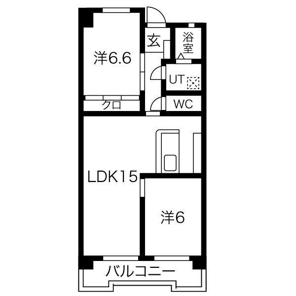 ウィンザ-K&Y(2LDK/5階)の間取り写真