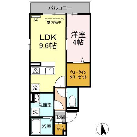 サリサ.C(1LDK/3階)の間取り写真