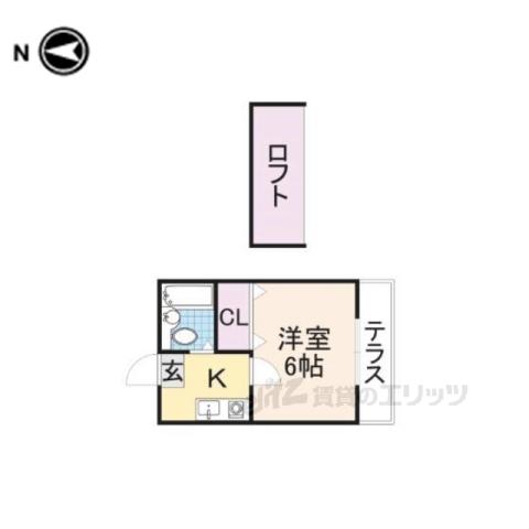 ショウロ御殿山(1K/2階)の間取り写真