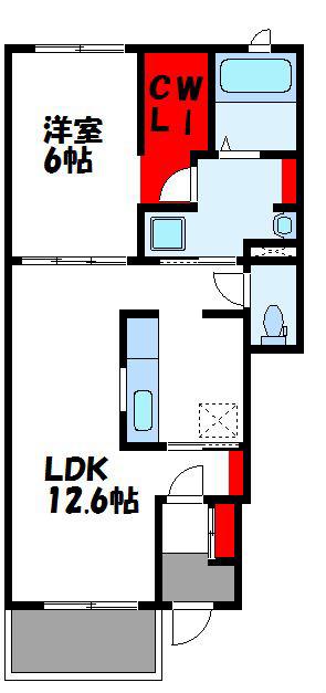 グローヴパークA(1LDK/1階)の間取り写真