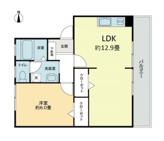 フォブール新居(2DK/2階)の間取り写真