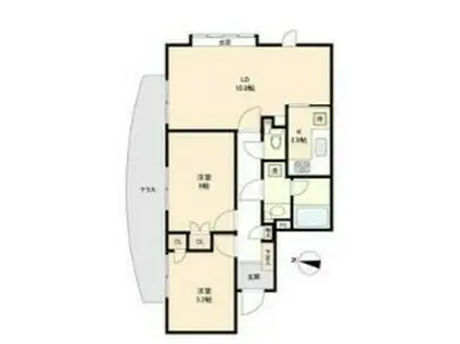 ムサシノコート早稲田(2LDK/1階)の間取り写真