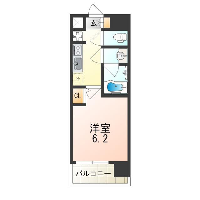 LA DOUCEUR北巽(1K/5階)の間取り写真