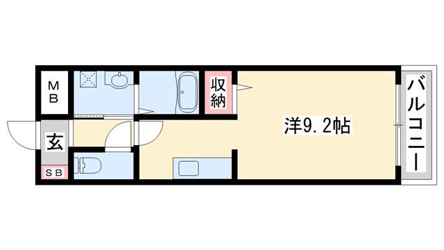 コンフォート本町(1K/4階)の間取り写真