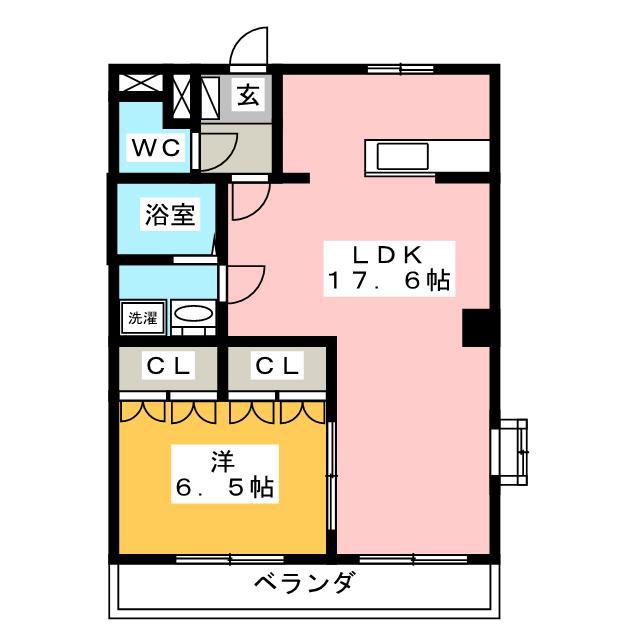 アグレストII(1LDK/2階)の間取り写真