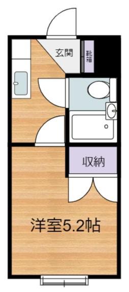 ヘリオス378谷保(1K/2階)の間取り写真