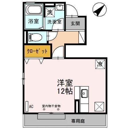 ステラ圭(ワンルーム/1階)の間取り写真