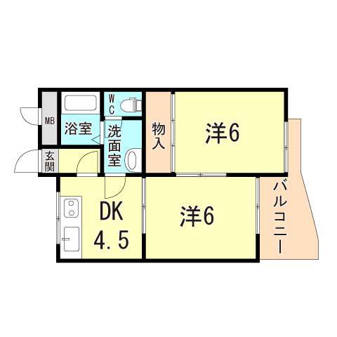 セジュール175(2LDK/1階)の間取り写真