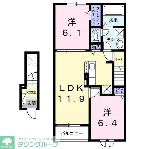 グランテラス V(2LDK/2階)の間取り写真