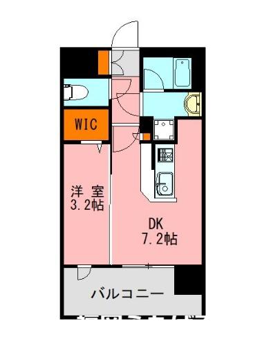 LANDIC PREMIUM HAKATA(1DK/6階)の間取り写真