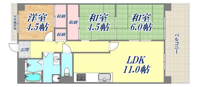 ノイハウス宝塚(3LDK/3階)の間取り写真