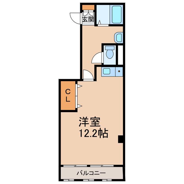 アミカビル(1K/4階)の間取り写真