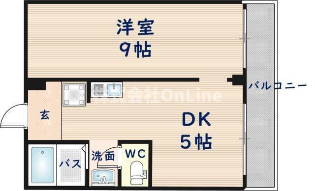 カーサコモダ(1DK/3階)の間取り写真