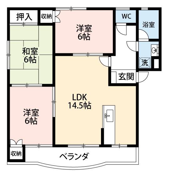 エーデルハイム清水(3LDK/3階)の間取り写真