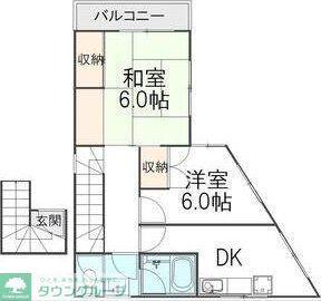 パラダイム堀之内(2DK/3階)の間取り写真
