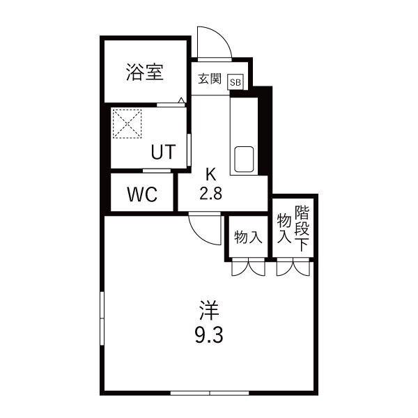LEVEL VIJF B(1K/1階)の間取り写真