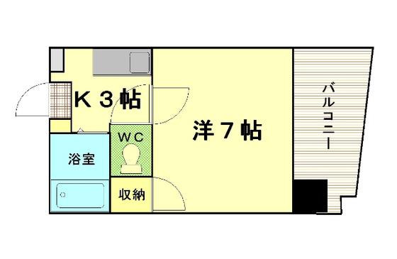 パーク朝日(1K/2階)の間取り写真