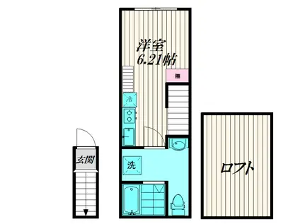 インベスト大井町21(ワンルーム/2階)の間取り写真