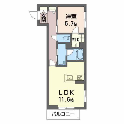 カーメスト(1LDK/2階)の間取り写真