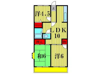 ベル・ビュー松戸(3LDK/1階)の間取り写真