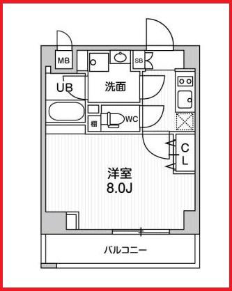 オルタナ菊川II(1K/5階)の間取り写真